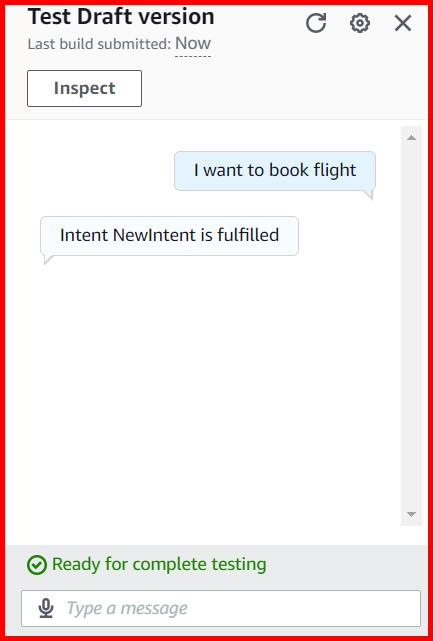 Picture showing the output your first bot in aws